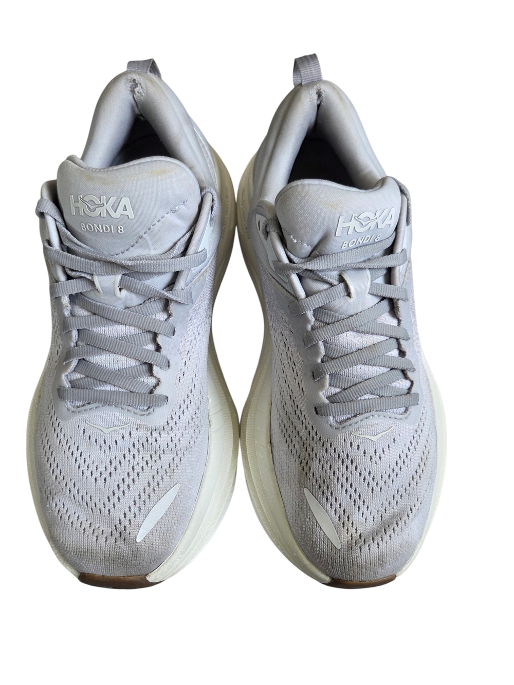 HOKA Bondi 8 Light Gray/White Sz 8 - Picture 10 of 14